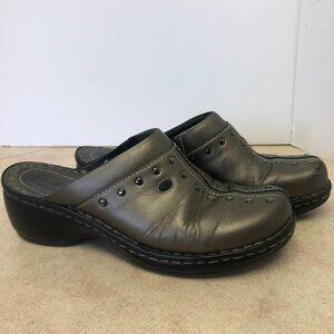 Josef Seibel Metallic Bronze Leather Mule Clogs Size 39 (8.5 US)